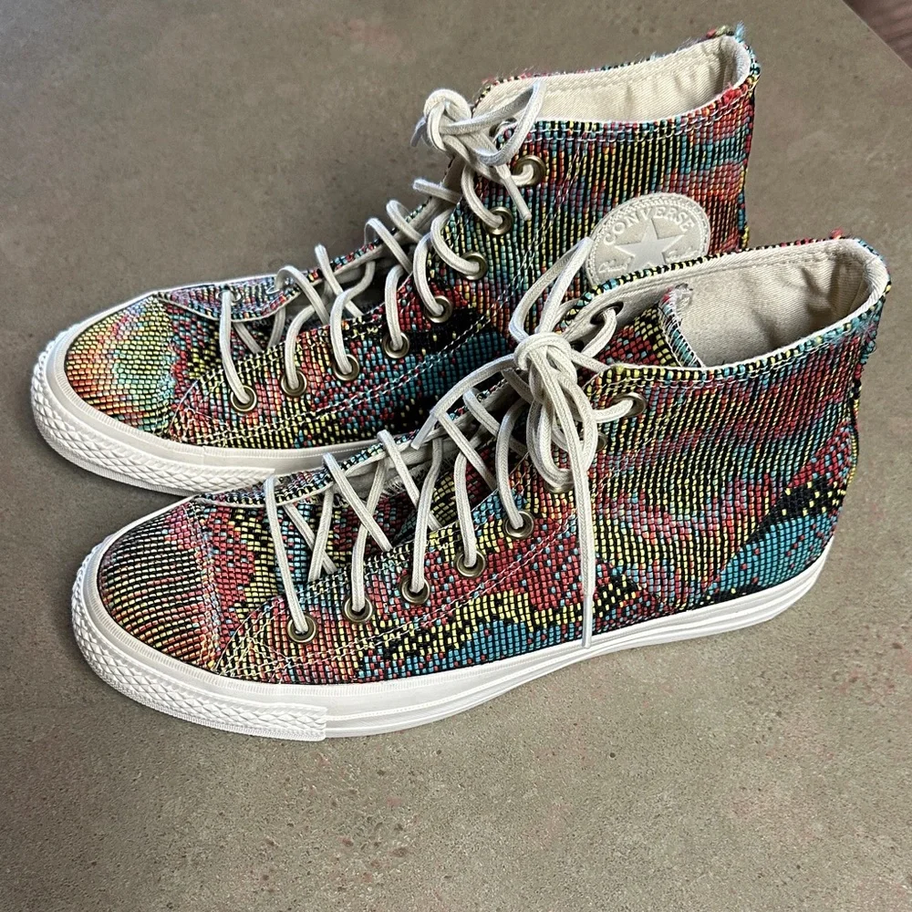 Rare Converse Chuck Taylor All Star Hi Multipanel W Size 10 Embroidered 🆕 - Picture 8 of 13